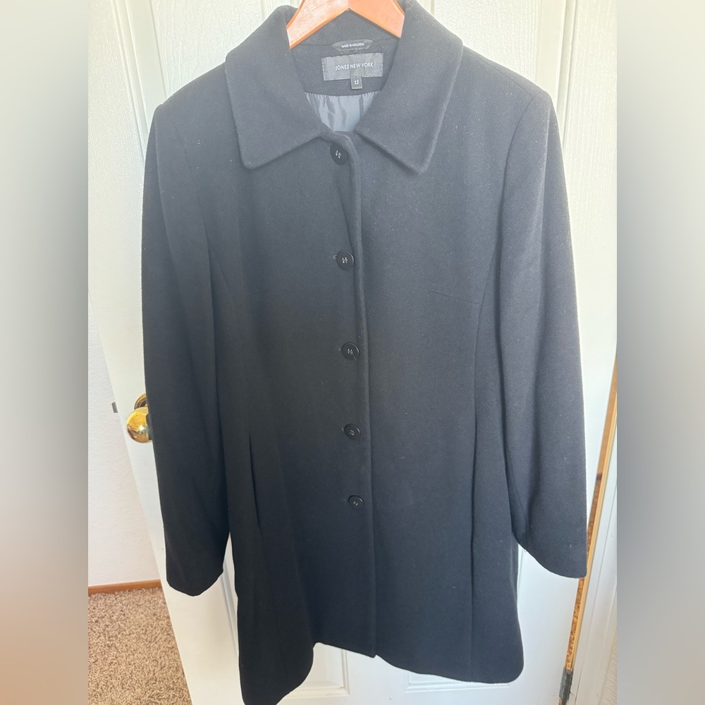 Jones New York Black Peacoat. Good condition. Size 12.